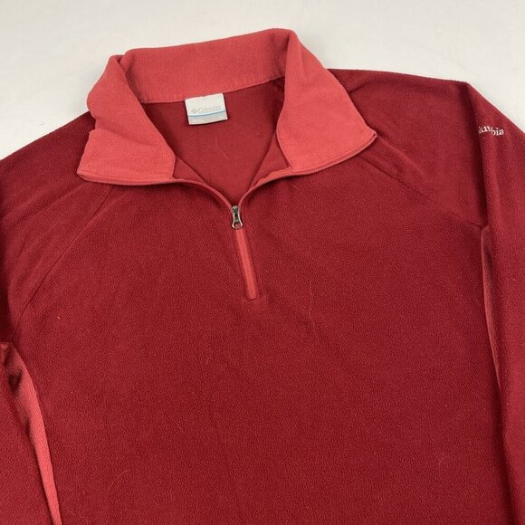 Columbia Sweaters - Columbia 1/4 Zip Fleece Pullover Women’s XL Sweater Lightweight Hiking Red Pink